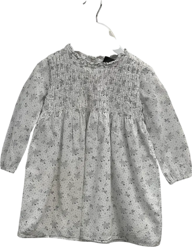 The Little White Company White Camille Floral-print Organic-cotton Dress 1 Year