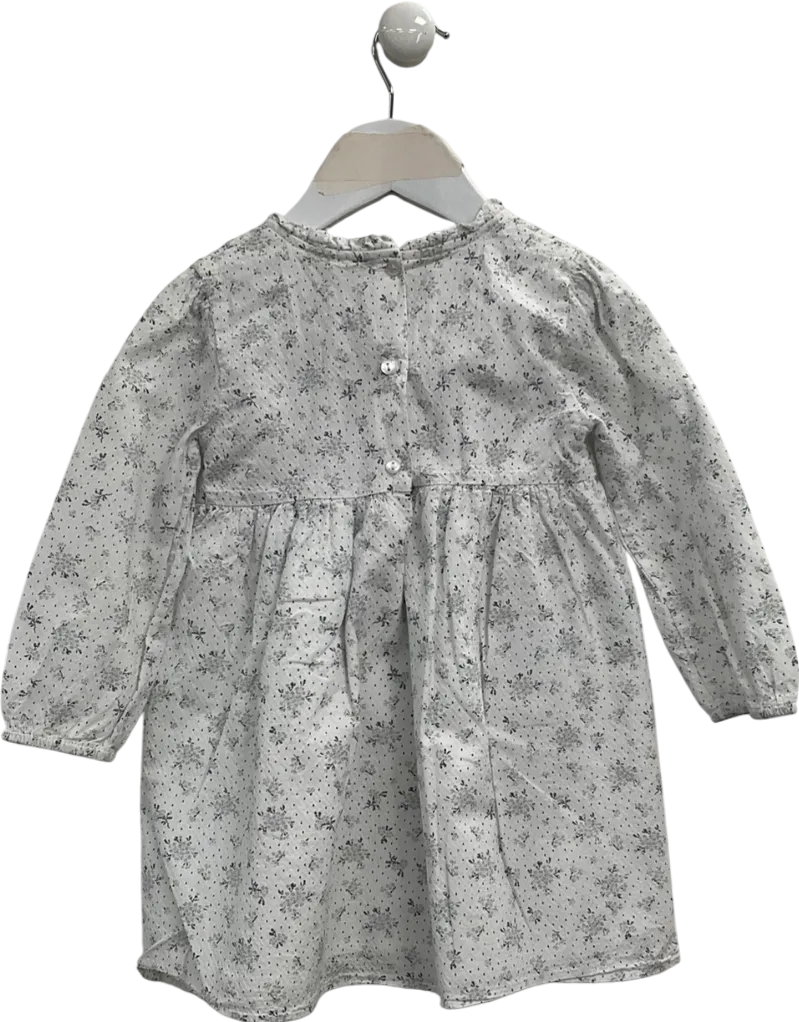 The Little White Company White Camille Floral-print Organic-cotton Dress 1 Year