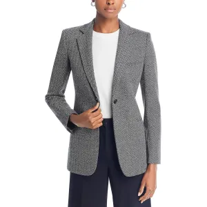 Theory Womens Wool Notch Collar One-Button Blazer