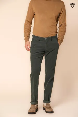 Torino men's chino pants in velvet 1500 striped slim fit ①
