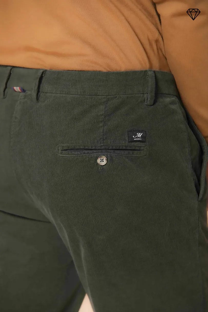 Torino men's chino pants in velvet 1500 striped slim fit ①
