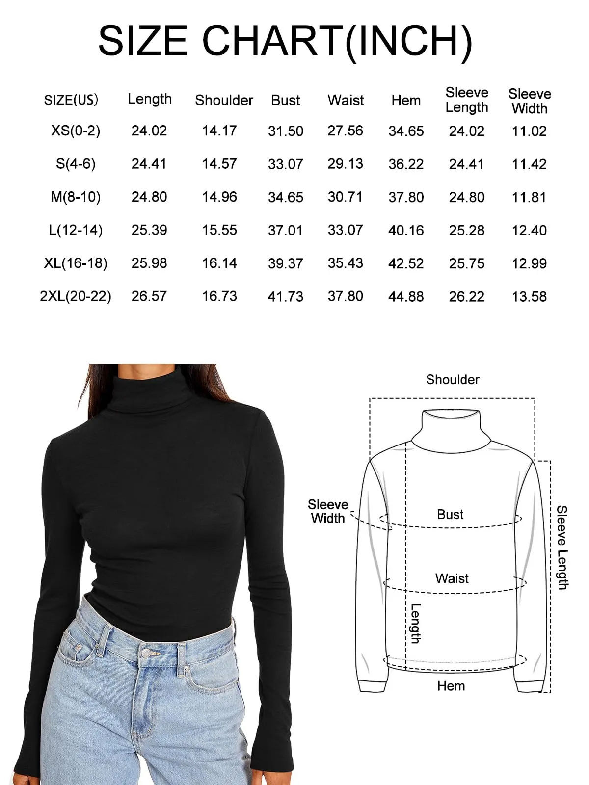 Trendy Queen Women's Turtleneck Long Sleeve Shirts Fall Fashion BasicThermal Underwear Tops Winter Clothes
