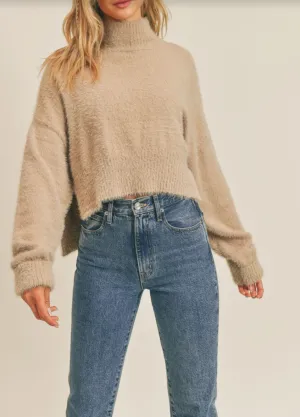 Turtleneck Side Slit Sweater