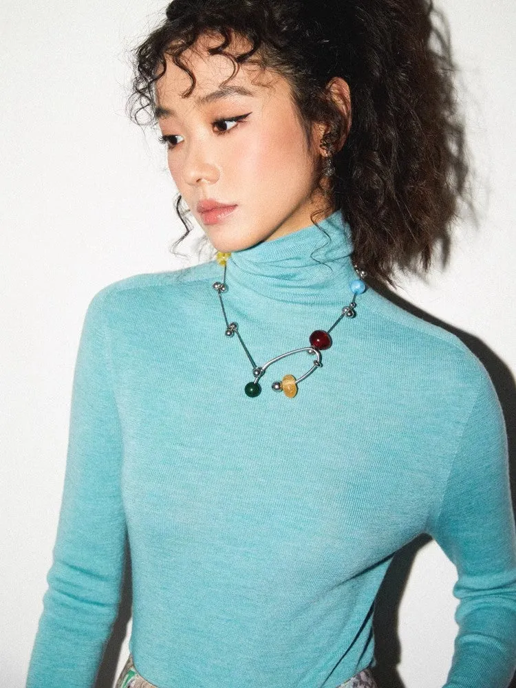 Turtleneck wool knit【s0000010369】