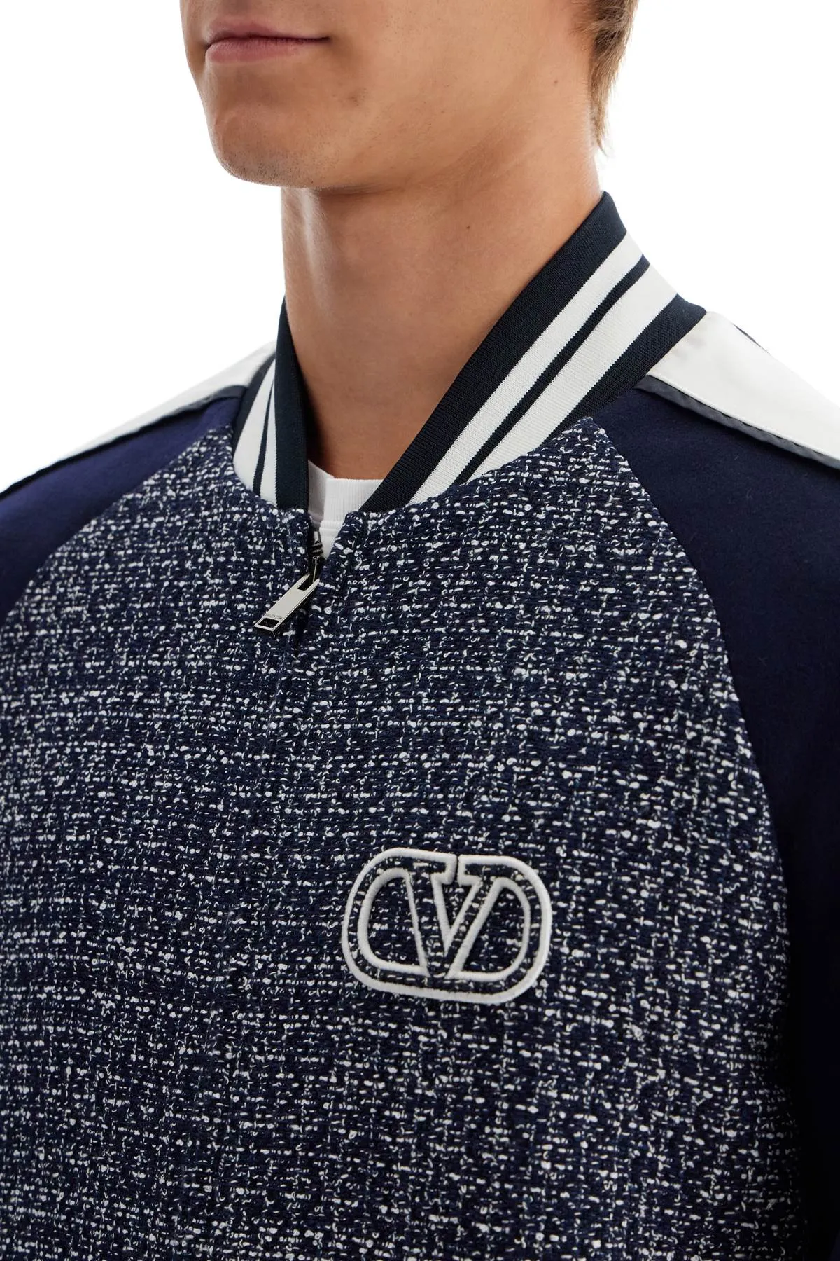 tweed bomber jacket for