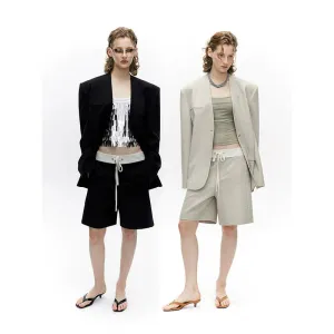 V-Neck Linen Blazer