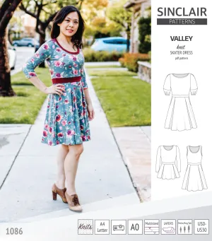 Valley knit skater dress with lantern sleeves and other options (PDF)