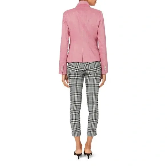 VERONICA BEARD PINK ORCHID LINEN TURN UP COLLAR DICKEY BLAZER