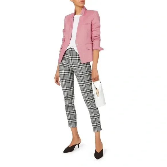 VERONICA BEARD PINK ORCHID LINEN TURN UP COLLAR DICKEY BLAZER