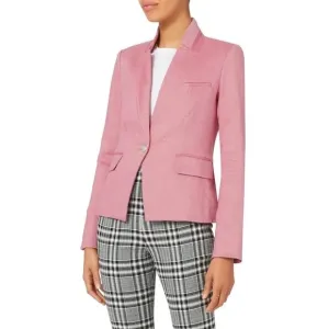 VERONICA BEARD PINK ORCHID LINEN TURN UP COLLAR DICKEY BLAZER