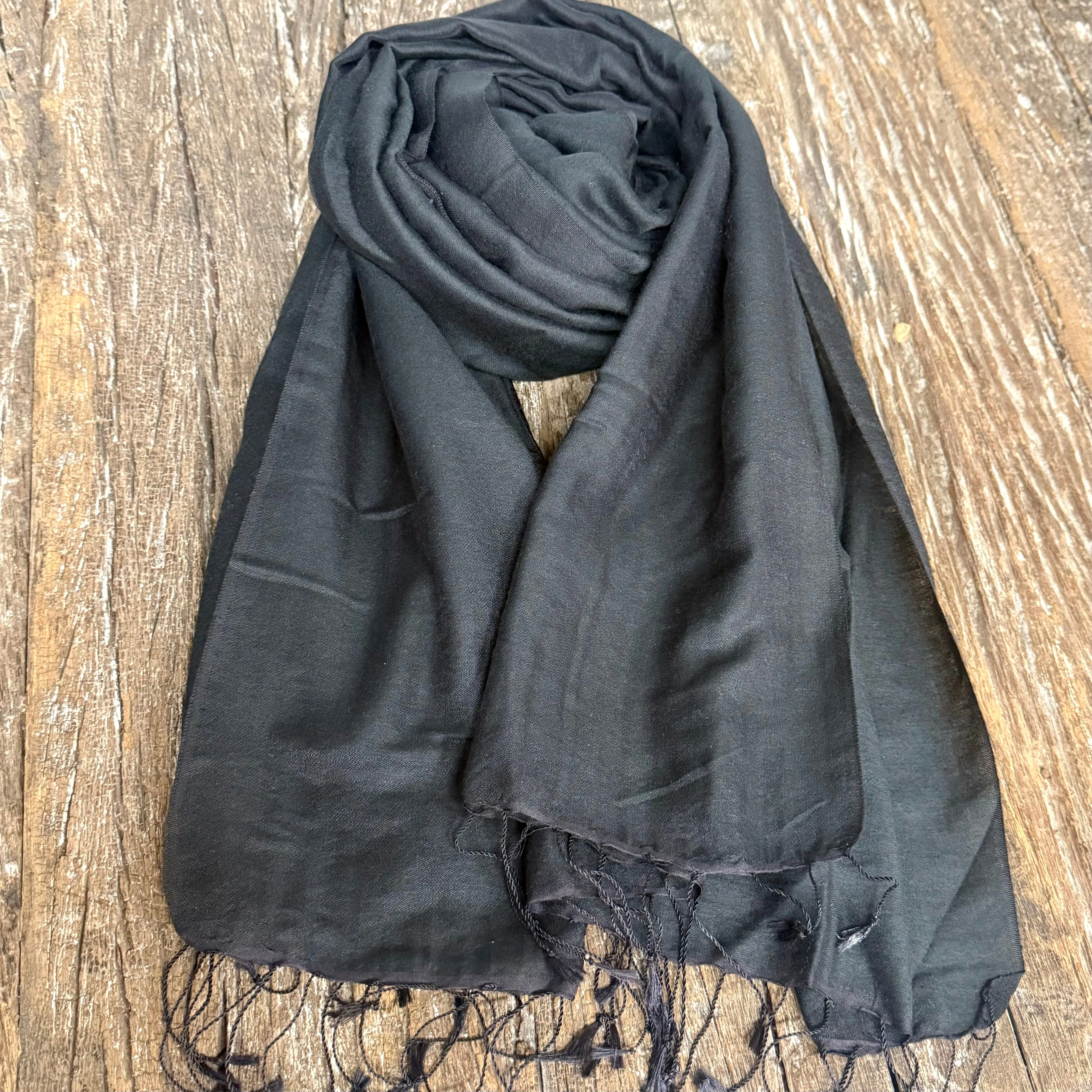 WATER PAHMINA SOFT SHAWLS BLACK 28x80CM