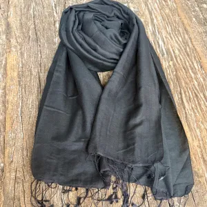 WATER PAHMINA SOFT SHAWLS BLACK 28x80CM
