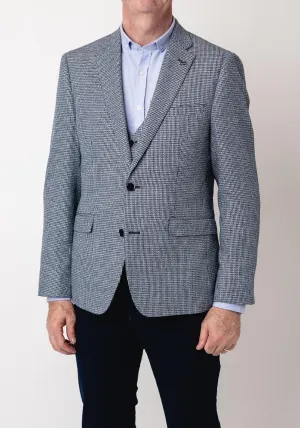 White Label Jasper Tapered Fit Houndstooth Blazer, Navy
