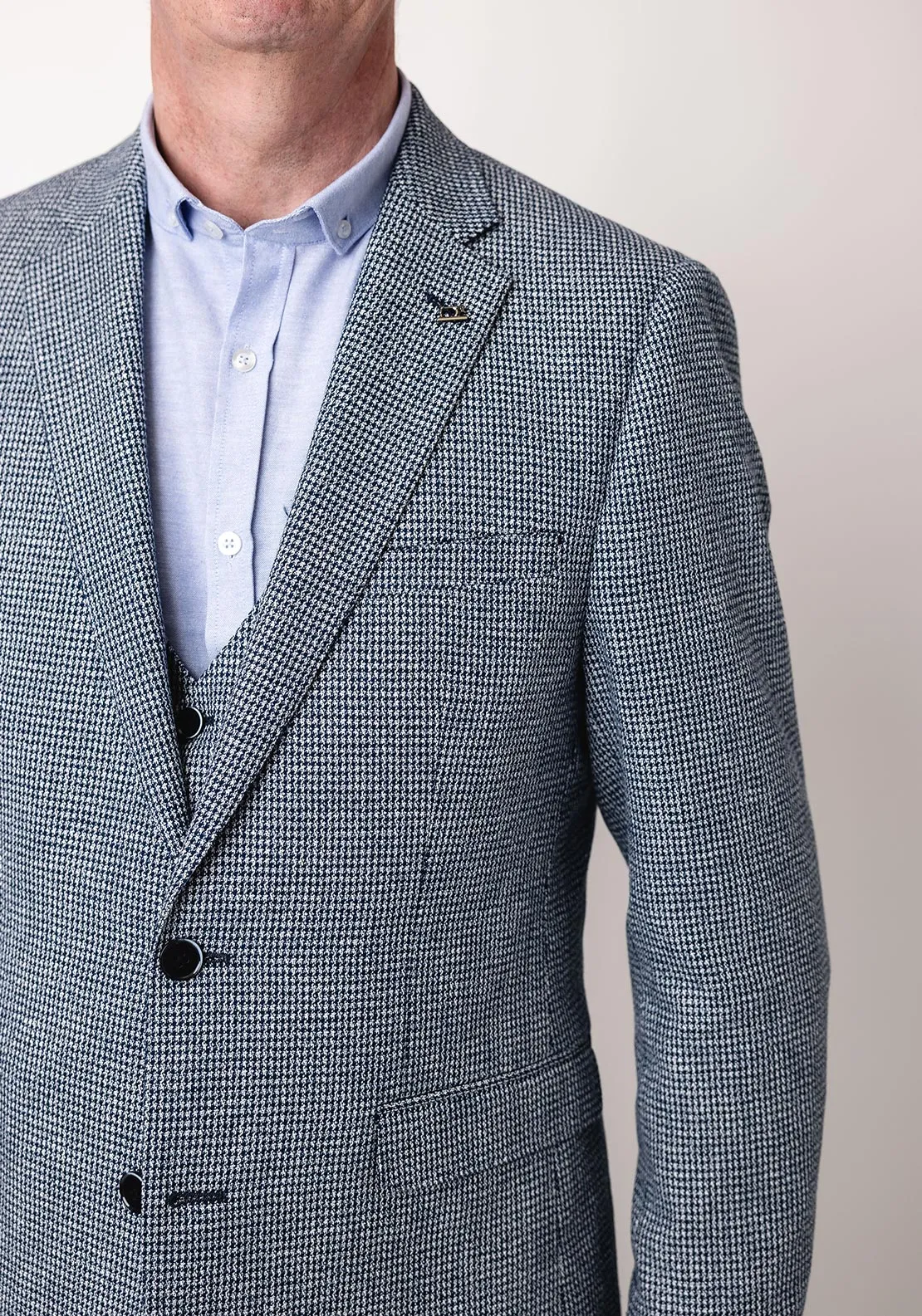 White Label Jasper Tapered Fit Houndstooth Blazer, Navy