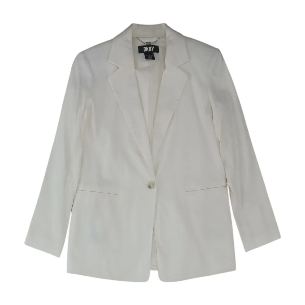 White Solid Blazer