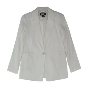 White Solid Blazer