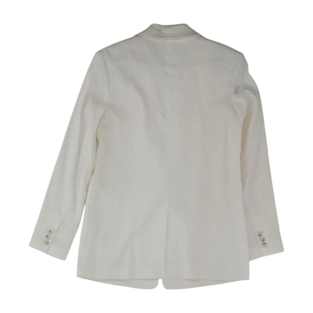 White Solid Blazer