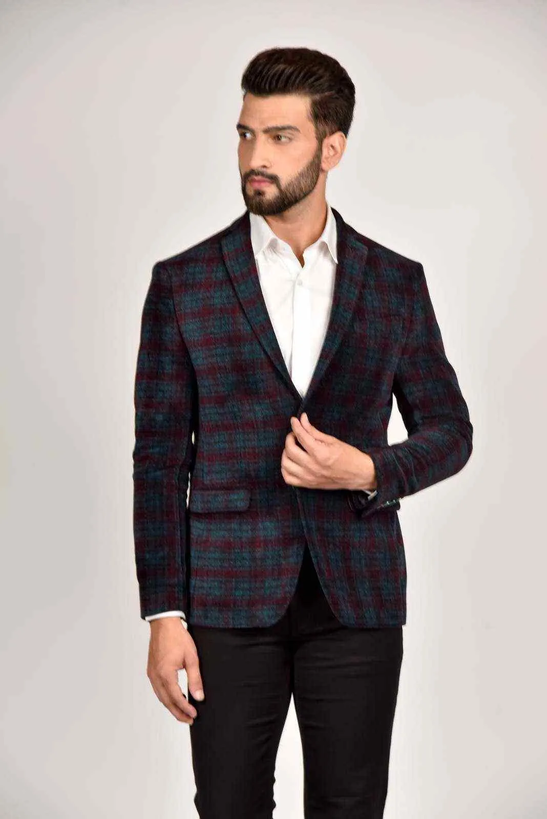 Wine Velvet Blazer