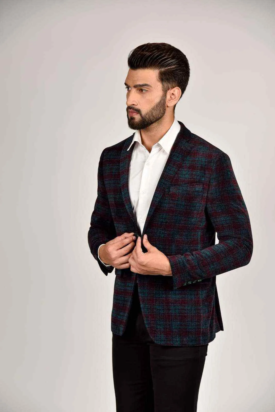 Wine Velvet Blazer