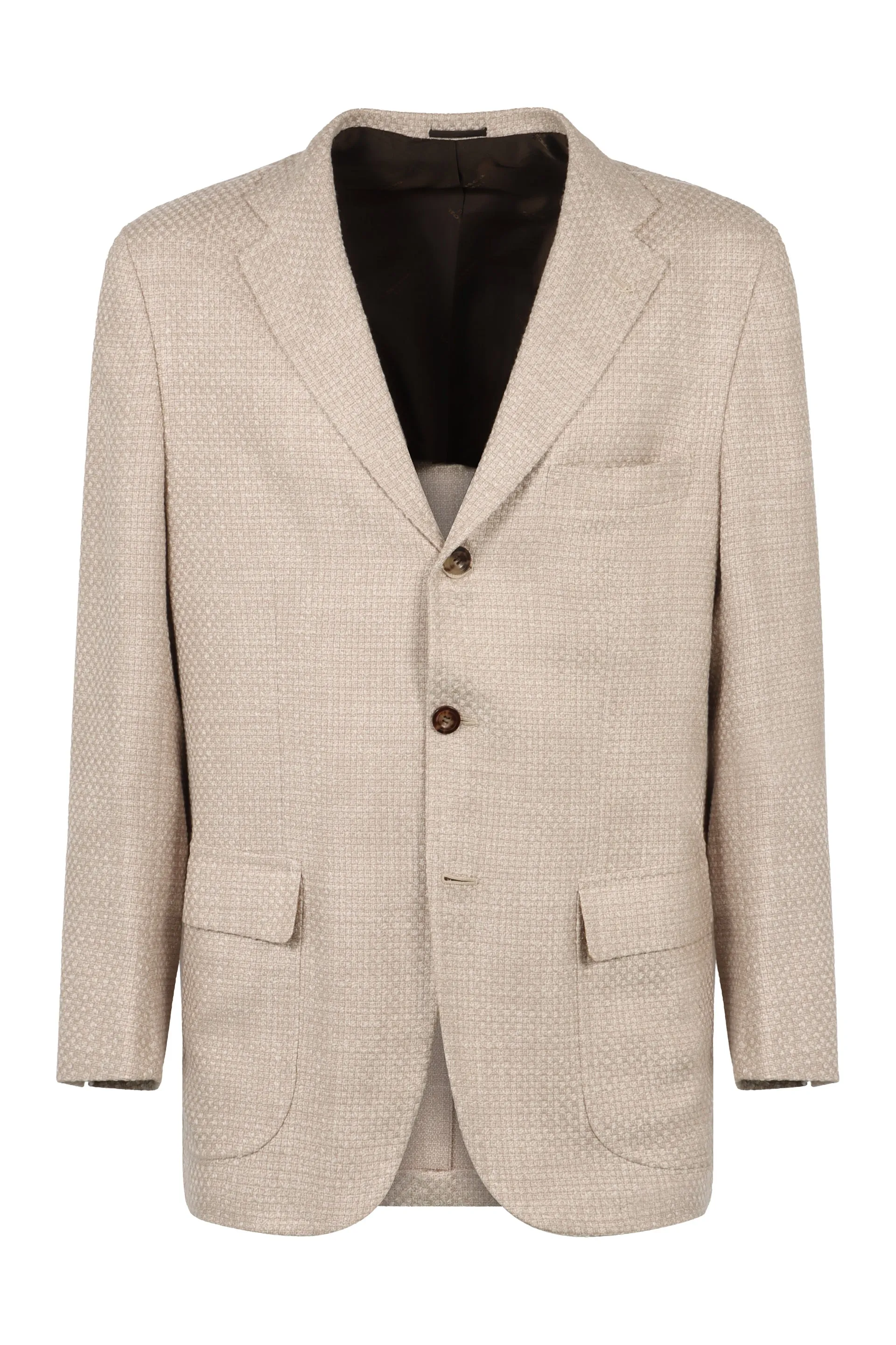 Wool blend single-breast jacket