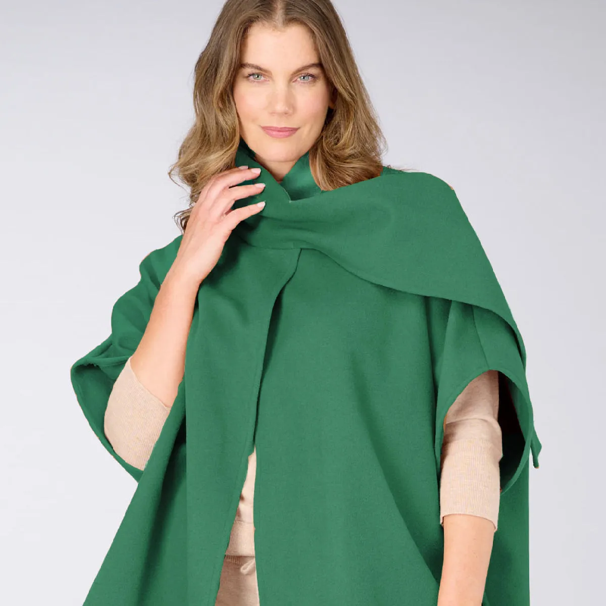 Wool Cashmere Blend Cape