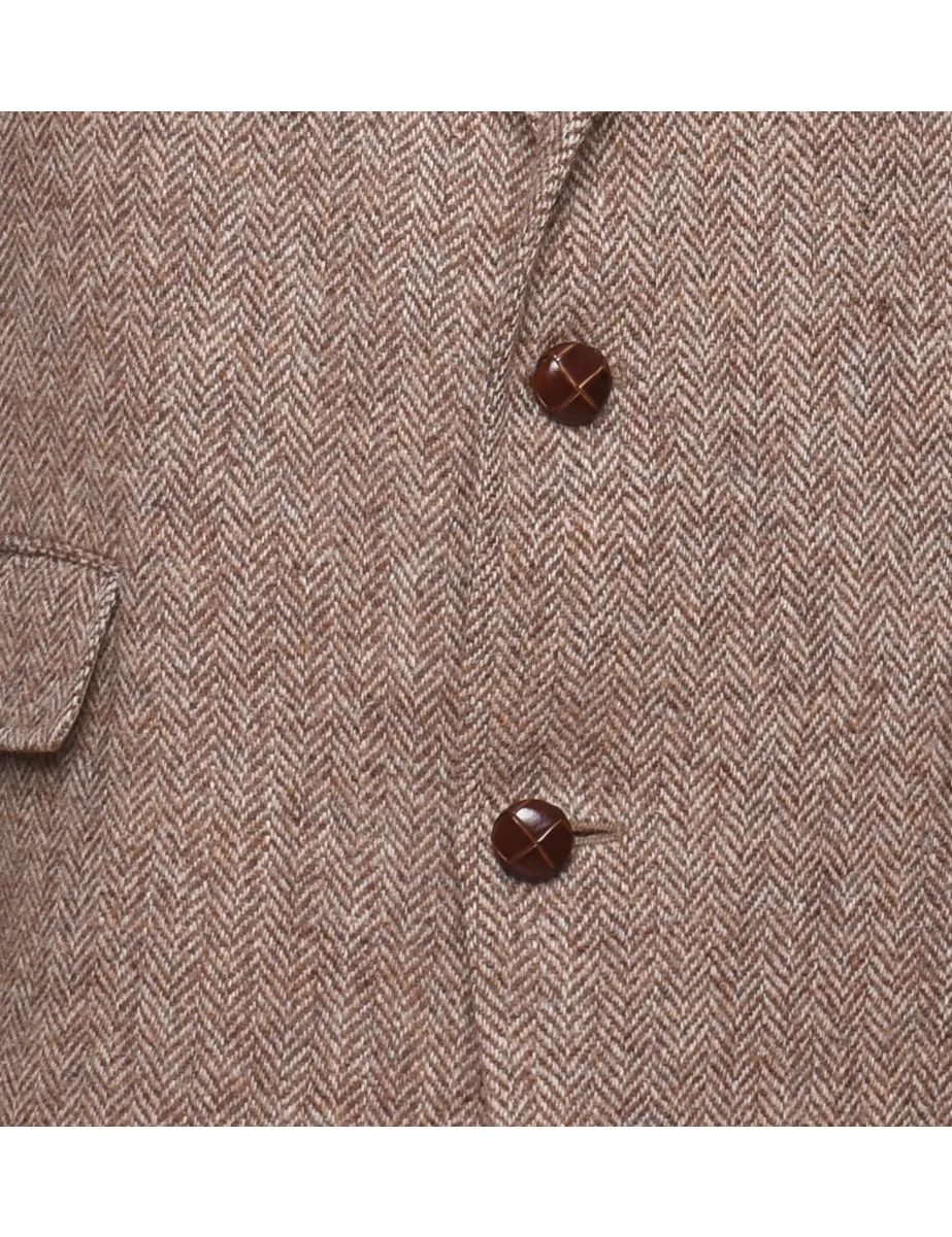 Wool Herringbone Tweed Blazer - XL