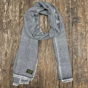 WOOL N CASHMERE BLEND 'CHARCOAL HERRINGBONE' SHAWL