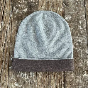 WOOL N CASHMERE BLEND DOUBLE SIDED BEANY