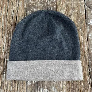 WOOL N CASHMERE BLEND DOUBLE SIDED BEANY