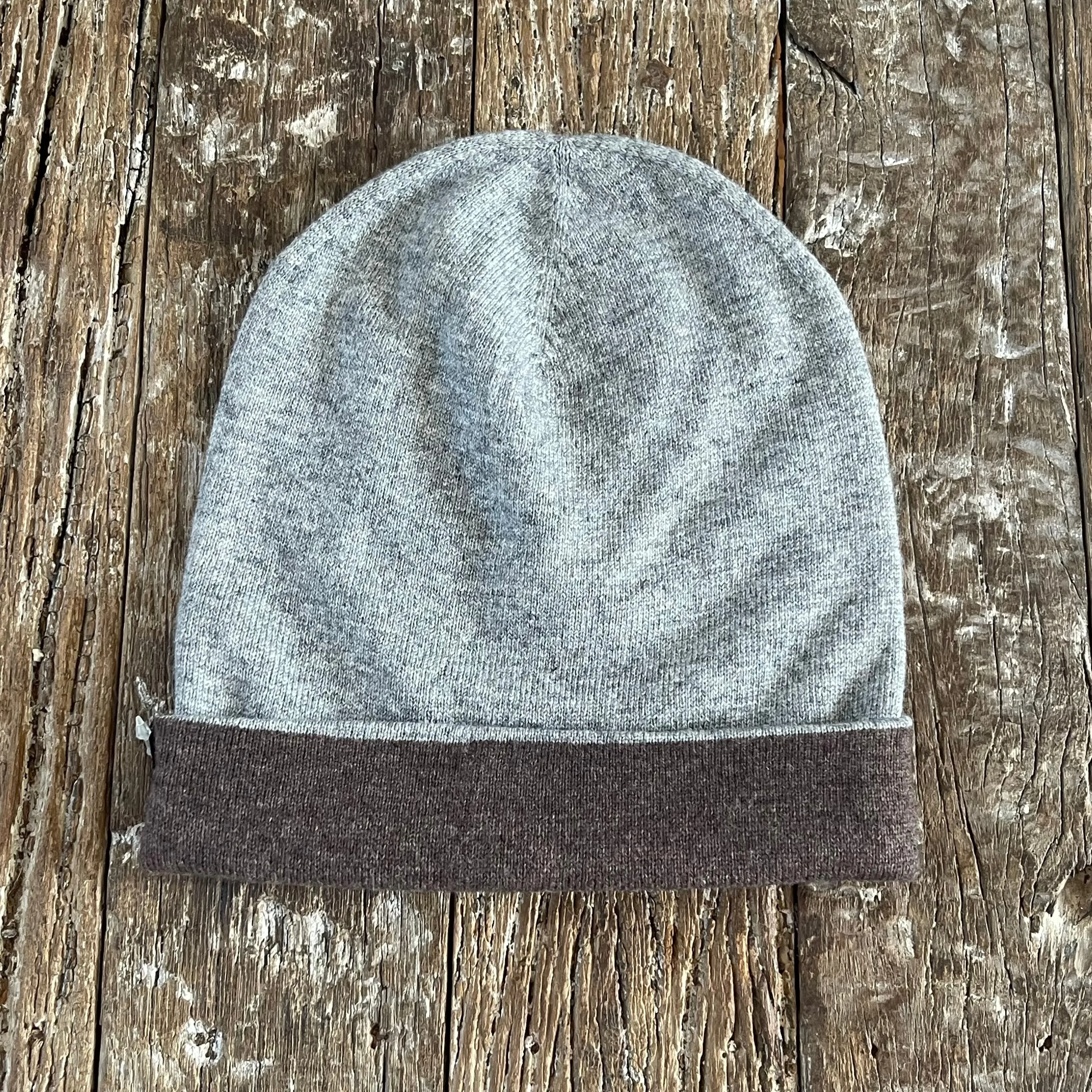 WOOL N CASHMERE BLEND DOUBLE SIDED BEANY
