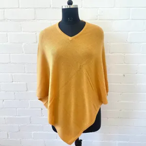 WOOL N CASHMERE BLEND V NECK PONCHO