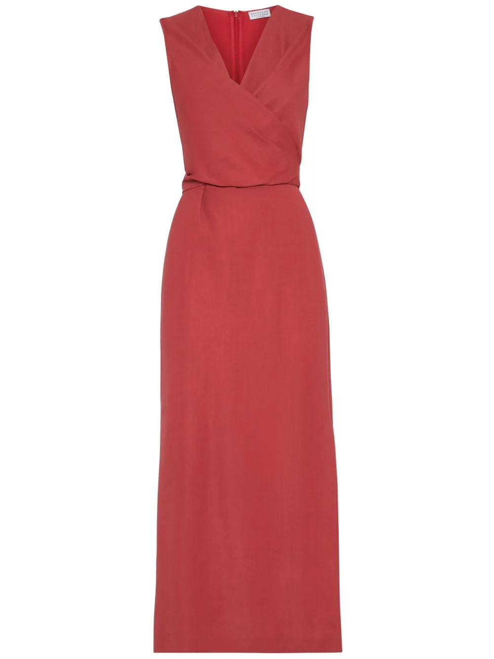 Wrap effect linen dress