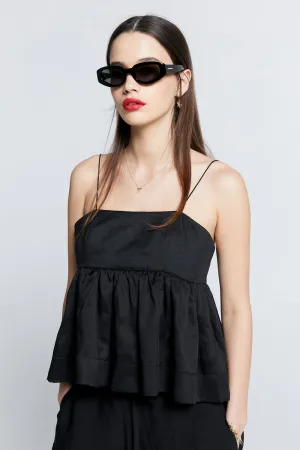 Zestful Top Washed Ramie Black