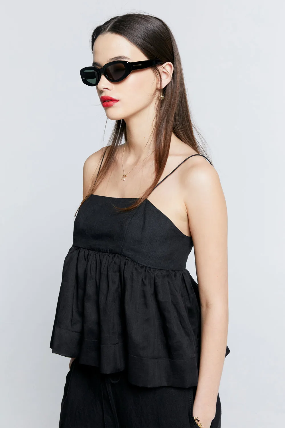 Zestful Top Washed Ramie Black